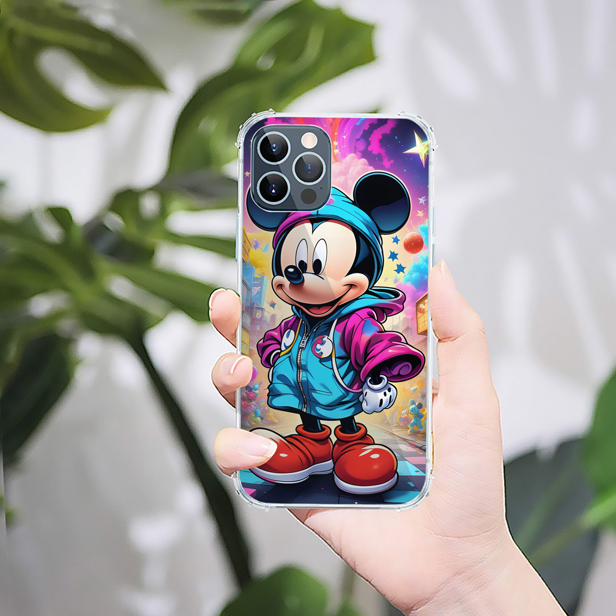 （画像用） ミッキーマウス Mickey Mouse 【iPhone 12シリーズ対応】透明スマホケース（クリアソフトケース）